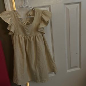 Toddler Baby Girl Cotton Linen Dress Ruffle Sleeve Halter Sleeveless